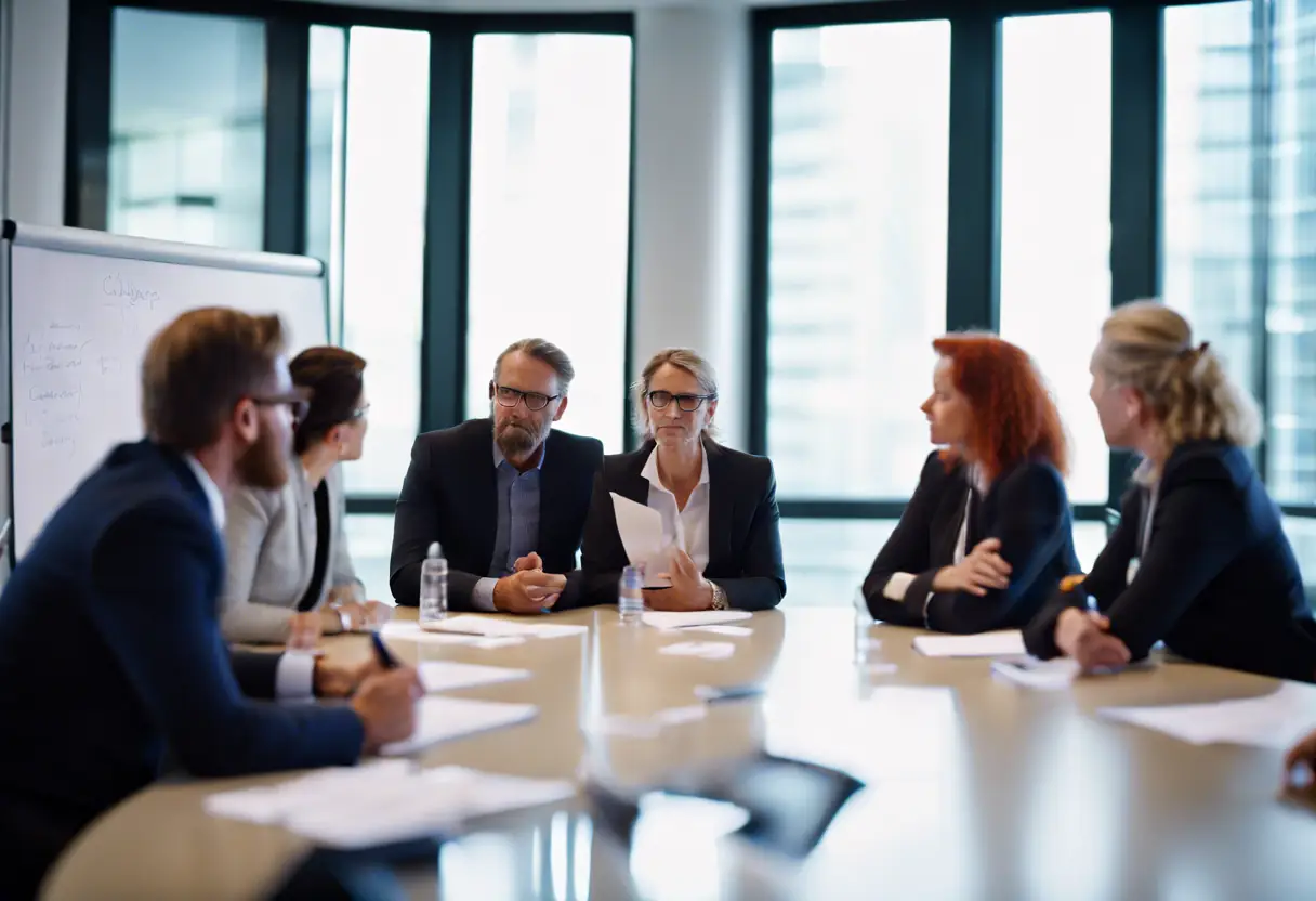 A corporate training session focusing on leadership and change management.